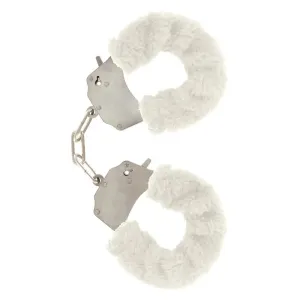 Toyjoy Metal White Furry Fun Wrist Cuffs with 2 Keys