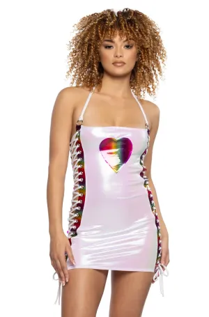 Unicorn Rainbow Lace Up Dress