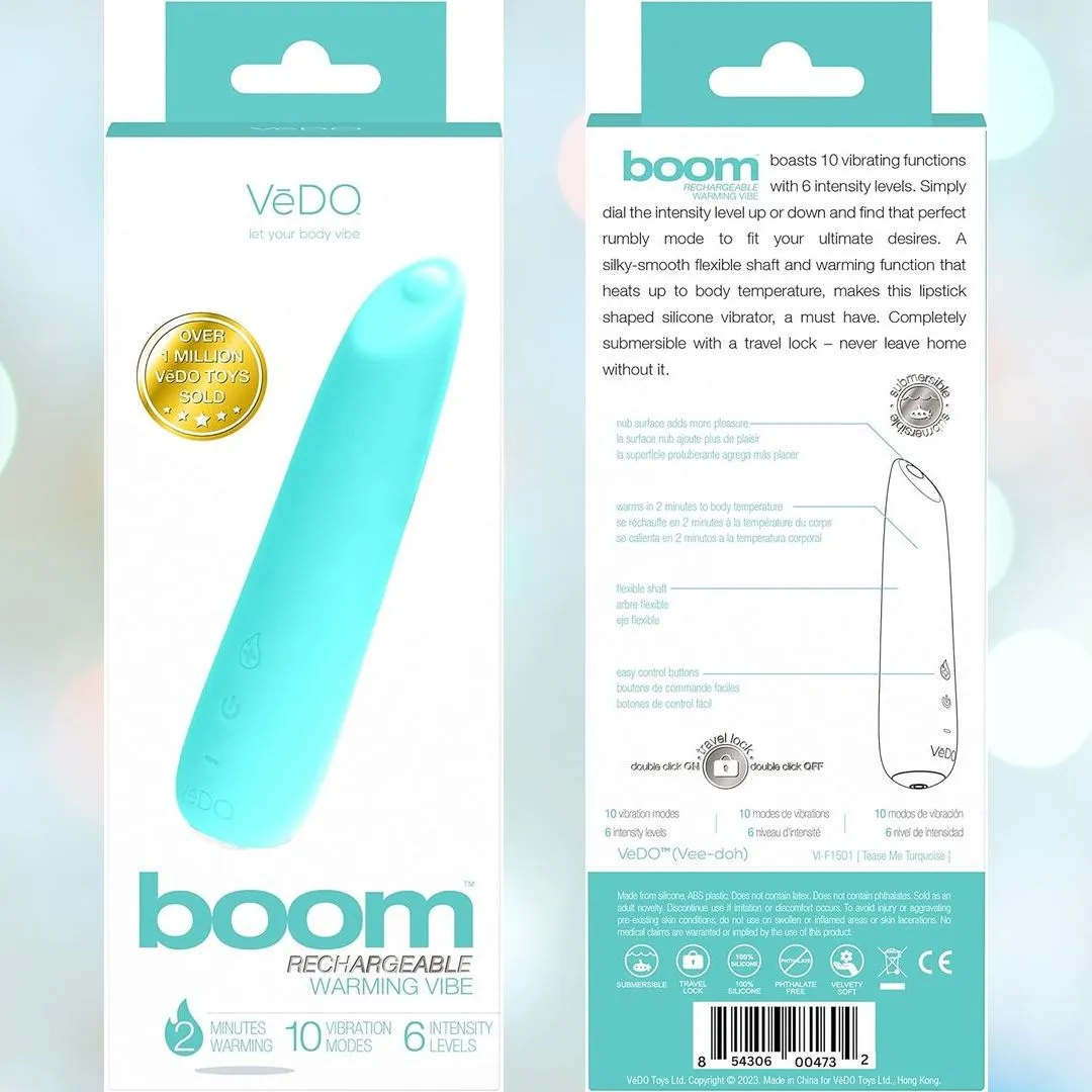 VeDO Boom Rechargeable Warming Bullet Vibrator - Turquoise