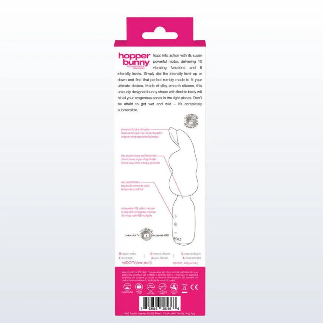 VeDO Hopper Rechargeable Mini Wand Vibrator - Pink