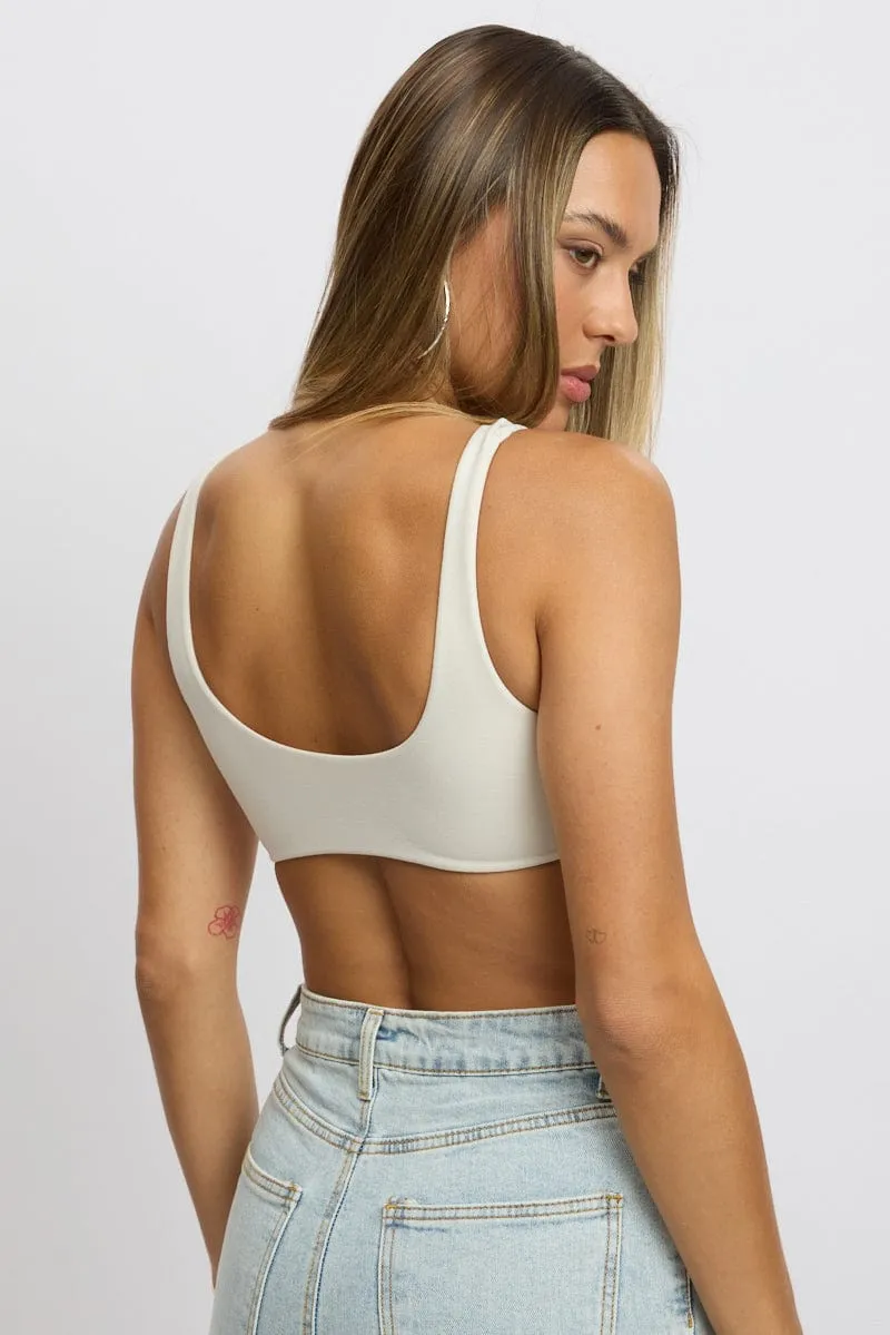White Bralette Seamless Cropped