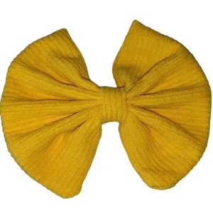 Yellow Fabric Hair Bow ^